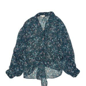 Sandy & Sid Buckle L Print Blouse Green Top Shirt
